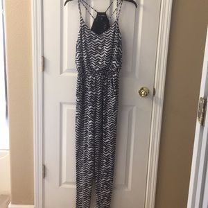 Black and white print jumpsuit